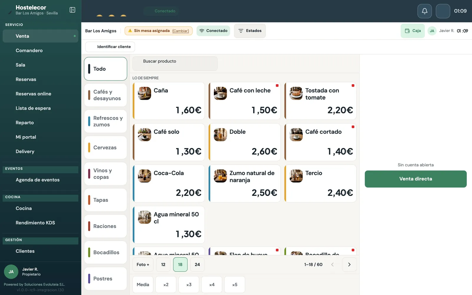 Hostelecor: TPV de mostrador